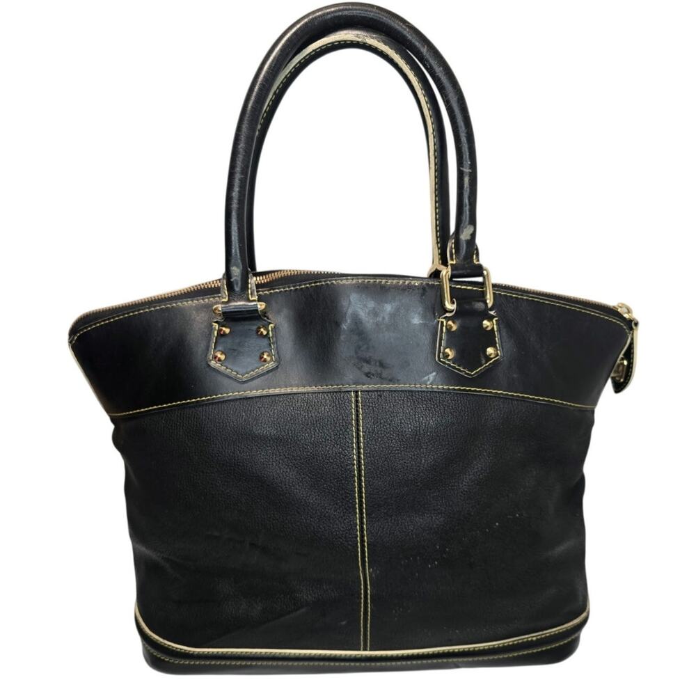 Black leather Louis Vuitton locKit bag